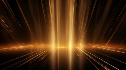 Leinwandbilder - Abstract glowing gold vertical lighting lines on dark background with lighting effect and sparkle with copy space for text Luxury design style AI generated illustration