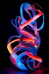 Leinwandbilder - Abstract forms illuminated by neon lights AI generated illustration
