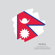 Flag of Nepal, brush stroke background