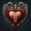golden heart with diamonds new icon logo 