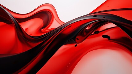 Leinwandbilder - Abstract red and black liquid motion creating a dynamic and visually striking composition AI generated illustration