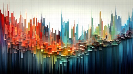 Aufkleber - Abstract representations of market fluctuations  AI generated illustration