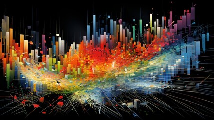 Leinwandbilder - Abstract representations of market fluctuations  AI generated illustration