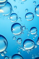 Leinwandbilder - air bubbles in water macro background  blue background abstract bubbles in water  AI generated illustration