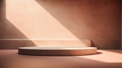 Aufkleber - An abstract minimalist background showcasing an empty premium podium under soft lighting  AI generated illustration