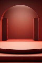 Aufkleber - An abstract minimalist background showcasing an empty premium podium under soft lighting  AI generated illustration