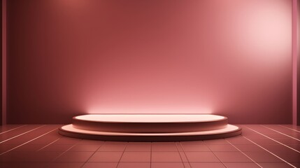 Poster - An abstract minimalist background showcasing an empty premium podium under soft lighting  AI generated illustration