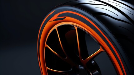 Aufkleber - An extreme close-up illustration of a NASCAR tire for an engaging minimalistic look  AI generated illustration