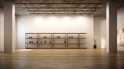 Poster - An unadorned simple space purposefully designed for clear product showcasing  AI generated illustration