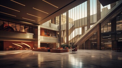 Poster - Architectural symbolism in corporate headquarters  AI generated illustration