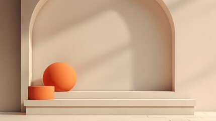 Fototapete - Artistic display of minimalism in an abstract background  AI generated illustration