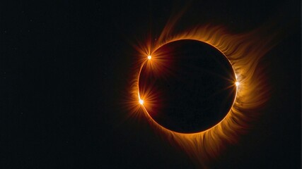 Wall Mural - the sun is seen in an eclipse as it is seen from space. generative ai.