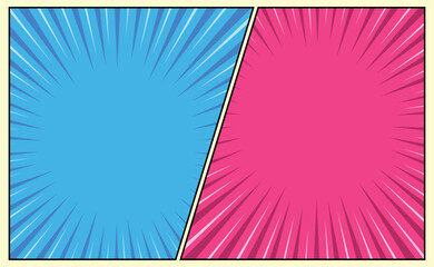 Poster - Versus fight Comic page background, halftone background. comic book style