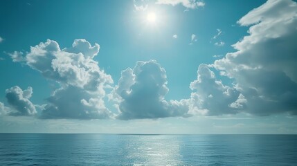 Wall Mural - perfect sky and water of ocean