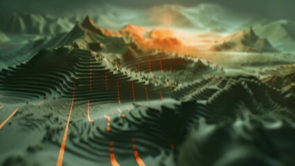 Aufkleber - navigate through an interactive map animation showcasing a detailed digital painting of a majestic m