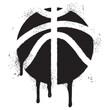 Spray Painted Graffiti Basketball icon Sprayed isolated with a white background.