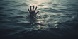 Power of human kindness hand reaching out to a drowning man