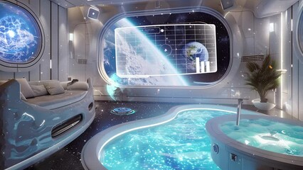 Wall Mural - universe paradise background. stellar paradise discover serenity amidst the stars. seamless looping 