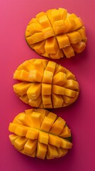 Poster - a healthy fresh mango cut to be eaten