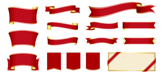 Wall Mural - stripe red ribbon banner design material