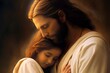Lord Jesus hugging little girl