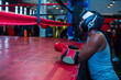 Young girls participating in a boxing clinic  at the local gym