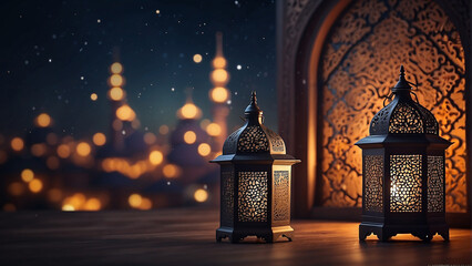 Wall Mural - lantern islamic background