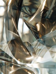 Poster - Abstract Geometric Shapes Merging Diverging Mirroring Artistic Composition Conceptual Design.