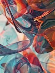 Poster - Abstract Fusion of Shapes: Symmetrical Divergence and Convergence Artwork