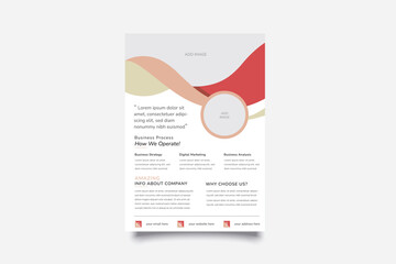 Poster - Corporate Flyer Layout with Red and Pink Elements