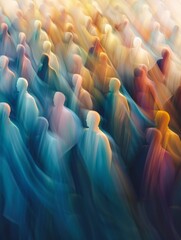 Poster - A Symphony of Rising and Falling Voices in Abstract Art Reflection.