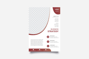 Poster - corporate flyer design template a4 size single page red color abstract company vector design by illustrator free hand art print template greet idea concept clear Meaning full concept out look color 