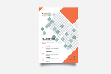 Poster - Modern creative clean business flyer design template for advertising company promotion growth. orange color gradient vector abstract flat corporate flyer design illustration