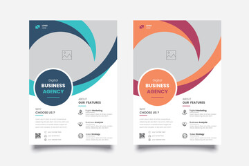 Poster - Business Flyer Corporate Flyer Template Geometric shape Flyer Circle Abstract Colorful concepts