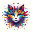 Isolated Colorful Cat on a Clear PNG Canvas, Generative AI