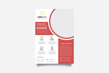 Poster - Modern creative clean business flyer design template for advertising company promotion growth. orange color gradient vector abstract flat corporate flyer design illustration 