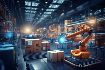 Poster - Smart robot arm systems for innovative warehouse and factory automation.