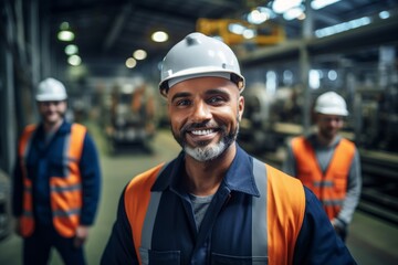 Poster - Skilled engineer team for factory maintenance and training.