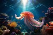 Breathtaking underwater scene., jelly fish