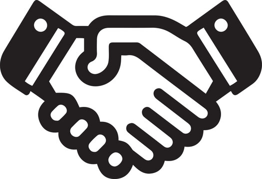 Handshake vector icon design illustration on a white background. Business agreement handshake or friendly handshake symbol for apps and websites.
