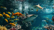 Sea Life Snapshot: Fish with a Shark in the Background