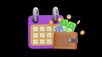 Poster - 3D Animation of Organizing Payroll Schedule | Alpha Channel