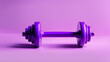 3D Purple Dumbbell Fitness Versatile Strength Training Template for Wellness Enthusiasts