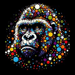  Isolated Colorful Ape on a Clear PNG Canvas, Generative AI