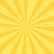 Orange rays texture background, Sunburst Ra Radial. Summer retro sun rays yellow background, Banner. Vector Illustration