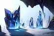 ゲーム背景　青のクリスタル洞窟の水晶柱の林