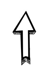 Poster - A hand-drawn black arrow pointing upwards on a white background, symbolizing direction, growth, or progress