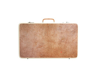 Aufkleber - A vintage suitcase with a textured surface on a white background, concept of travel and retro style