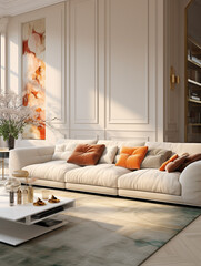 Sticker - modern living room with sofa