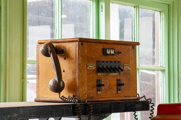 vintage switch. antique telephone connection